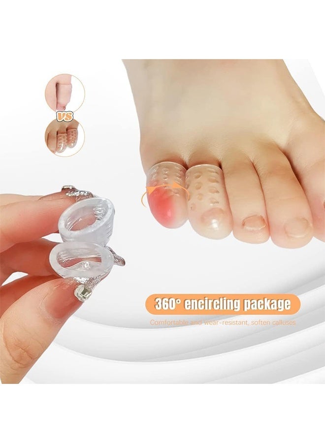 واقيات أصابع القدم السيليكون 20 قطعة، واقي أصابع القدم المقاوم للاحتكاك بالجل، واقيات أصابع قابلة للتنفس للرجال والنساء، أغطية أصابع القدم الشفافة الناعمة، أكمام أصابع السيليكون للذرة، البثور وتخفيف الألم - Image 3